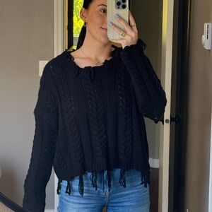 Black Cable Knit Sweater